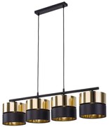 Φωτιστικό Οροφής - Ράγα Hilton 4342 4xΕ27 15W 94x95cm Gold-Black TK Lighting