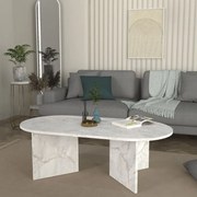 Τραπεζάκι σαλονιού Cortado Megapap χρώμα λευκό εφέ μαρμάρου 120x60x39,6εκ.