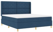 vidaXL Κρεβάτι με ελατήριο με στρώμα Μπλε 180 x 200 cm ύφασμα