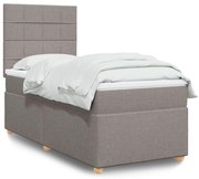 Κρεβάτι Boxspring με Στρώμα Taupe 90x190 εκ.Υφασμάτινο - Μπεζ-Γκρι