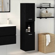 vidaXL Ντουλάπι Τοίχου Μπάνιου Μαύρο Δρυς 30x30x130 εκ από Ξύλο