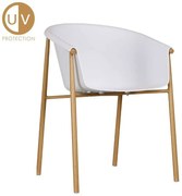 Πολυθρόνα Carina 27-0158 59x57x80cm White-Natural Μέταλλο,Πολυπροπυλένιο
