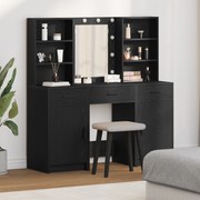 vidaXL Σετ Τουαλέτας 3 Τεμαχίων Μαύρο Επεξεργασμένο Ξύλο