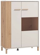 Βιτρίνα Belfort 2K VS1 Cashmere - Artisan Oak 85x40x122 εκ. 85x40x122 εκ.