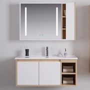 Έπιπλο Μπάνιου Πάγκος Με Νιπτήρα&amp;Καθρέφτη Vera 100 9SVER100WHS 100x48cm Sonoma-White Ξύλο,Πορσελάνη