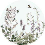 Hummingbird Hedge Ταπετσαρια Τοιχου Μοβ Στρογγυλη 80cm