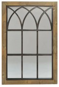 Τοίχο καθρέφτη DKD Home Decor Καφέ Μαύρο Φυσικό Παράθυρο 60 x 3 x 95 cm