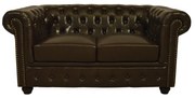 ΚΑΝΑΠΕΣ 2ΘΕΣΙΟΣ T.CHESTERFIELD HM3010.01 ΤΕΧΝΟΔΕΡΜΑ ΣΚΟΥΡΟ ΚΑΦΕ 155x90x73 εκ. 2θέσιος