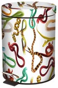 Κάδος Απορριμμάτων Snakes 5Lt 13446 20,5x27,5cm White-Multi Seletti Μέταλλο,Πλαστικό