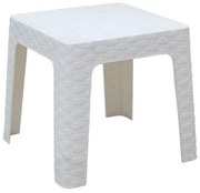 Τραπέζι Monaco pakoworld PP rattan λευκό 42x42x42εκ