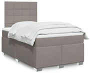 vidaXL Κρεβάτι Boxspring με Στρώμα Taupe 120x190 εκ. Υφασμάτινο