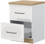 Επιδαπέδιο ντουλάπι Modena R-60-2MBOX-Λευκό - Μπεζ - 60.00Χ60.00Χ88.00cm