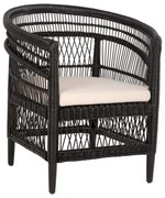 Πολυθρόνα Malawi HM9635.03 Με Μαξιλάρι 80x70x86cm Rattan Black