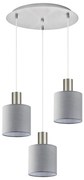 SE21-NM-4-3NM-SH2 ADEPT TUBE Nickel Matt Pendant Grey Fabric Shade+