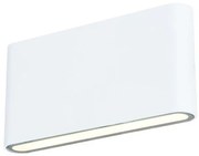 Απλίκα Τοίχου Πλακέ Αλουμινίου Ορθογ LED 2x6w IP54 Up&amp;Down ΦOS_ME 17-100665-1 Λευκό