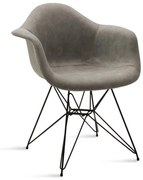 Καρέκλα - Πολυθρόνα Amethyst PU γκρι antique-μαύρο πόδι 63x61x82 εκ.