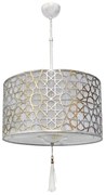 Φωτιστικό Οροφής Casablanca 14-0285 3/Ε27 Αμπαζούρ White-Bronze Heronia Μέταλλο,Ύφασμα