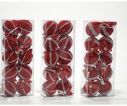 Χριστουγεννιάτικη Μπάλα Κόκκινο 60mm Σετ 10Τμχ Σε 3 Σχέδια