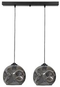 Κρεμαστό Φωτιστικό Οροφής 2xE27 Γυαλί Pop Heronia Lighting-02-0394-Φιμέ/Smoke 02-0394