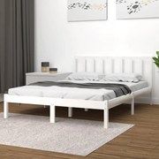 vidaXL Πλαίσιο Κρεβατιού Λευκό 120x190 εκ Μασίφ Πεύκο Small Double