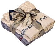 Πετσέτες 2671 (Σετ 4τμχ) Beige-Grey Greenwich Polo Club Σετ Πετσέτες 30x50cm 100% Cotton