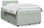 vidaXL Κρεβάτι Boxspring με Στρώμα Ανοιχτό Γκρι 120x200 εκ. Βελούδινο