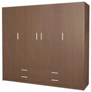 Ντουλάπα τετράφυλλη σε καρυδί χρώμα 200x60x180 500-00378