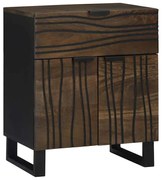 vidaXL Κομοδίνο με συρτάρι Καρυδιά 50 x 33 x 60 εκ Μασίφ ξύλο μάνγκο