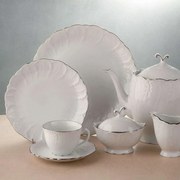 Σερβίτσιο Πιάτα Φαγητού Jasmine (Σετ 20Τμχ) 29.001.40P White-Platinum Cryspo Trio 20 τμχ Porcelain