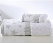 Πετσέτες Παιδικές 768 Σετ 2τμχ White - Grey Down Town Towels Set 100% Βαμβάκι
