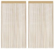 vidaXL Κουρτίνες με Κρόσσια 2 τεμ. Μπεζ 140 x 250 εκ.