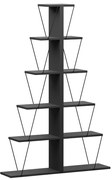 Βιβλιοθήκη mini Tars pakoworld ανθρακί-μαύρο 130x22x146εκ
