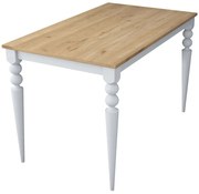 Τραπέζι 893RAN5432 120x70x73,8cm Oak-White Μοριοσανίδα, Μελαμίνη