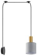 SE21-GM-4-NM1W-SH2 ADEPT TUBE Gold Matt Wall Lamp Gray Fabric Shade+ HOMELIGHTING 77-8825