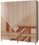 Ντουλάπα Τετράφυλλη Loni 869VEL8689 180x52x192cm Multi Τετράφυλλη