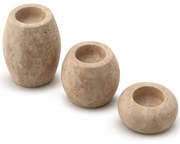 Κηροπήγιο Για Ρεσώ Marble (Σετ 3Τμχ) 144ARD1103 Φ8x3/8x6/8x9cm Beige Aberto Design Μάρμαρο