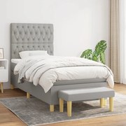 ΚΡΕΒΑΤΙ BOXSPRING ΜΕ ΣΤΡΩΜΑ ΑΝΟΙΧΤΟ ΓΚΡΙ 90X200 ΕΚ. ΥΦΑΣΜΑΤΙΝΟ 3137365