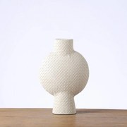 Βάζο ανάγλυφο λευκό 22x 8x32.5cm