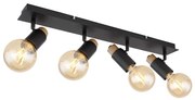 Απλίκα Globo Lighting Matti 54045-4 Μαύρο-Ξύλο