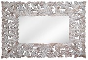 Artekko Mirroki Ξύλινος Μπεζ Πατίνα Σκαλιστός Καθρέπτης Τοίχου (120x90)cm