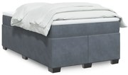 vidaXL Κρεβάτι Boxspring με Στρώμα Σκούρο Γκρι 120x190 εκ. Βελούδινο