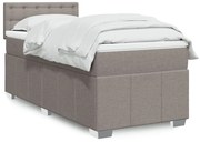 vidaXL Κρεβάτι Boxspring με Στρώμα Taupe 80x200 εκ. Υφασμάτινο
