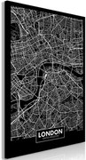 Πίνακας - Dark Map of London (1 Part) Vertical - 40x60