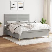 ΚΡΕΒΑΤΙ BOXSPRING ΜΕ ΣΤΡΩΜΑ ΑΝΟΙΧΤΟ ΓΚΡΙ 180X200 ΕΚ. ΥΦΑΣΜΑΤΙΝΟ 3142433