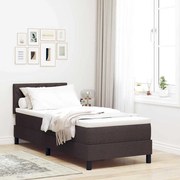 vidaXL Κρεβάτι Σπάλας με Στρώμα Σκοτεινό Καφέ 80x200 cm Υφασμάτινο