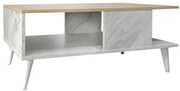 Τραπέζι Σαλονιού Moses Sonoma-Λευκό Μαρμάρου 90x54x37.5εκ 049-000066 Pakoworld-049-000066-Καφέ 049-000066