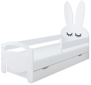 Κρεβάτι  Bunnie με Συρτάρι + Προστατευτικό White  80x180cm  BC60025 BabyCute (Δώρο το Στρώμα)