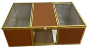 Κοσμηματοθήκη 20x12x7cm Γυάλινη με Καπάκι, Καφέ με Χρυσές Λεπτομέρειες Etoile DF-647A