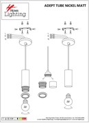 SE21-NM-4-NM1W ADEPT TUBE Nickel Matt Wall lamp+