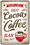 Μεταλλική πινακίδα Hot Cocoa and Coffee